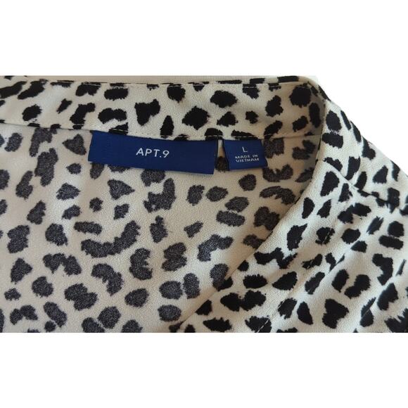 Apt 9 Women's Size Large Leopard Print V-neck Shift Dress with Pockets - Picture 5 of 5